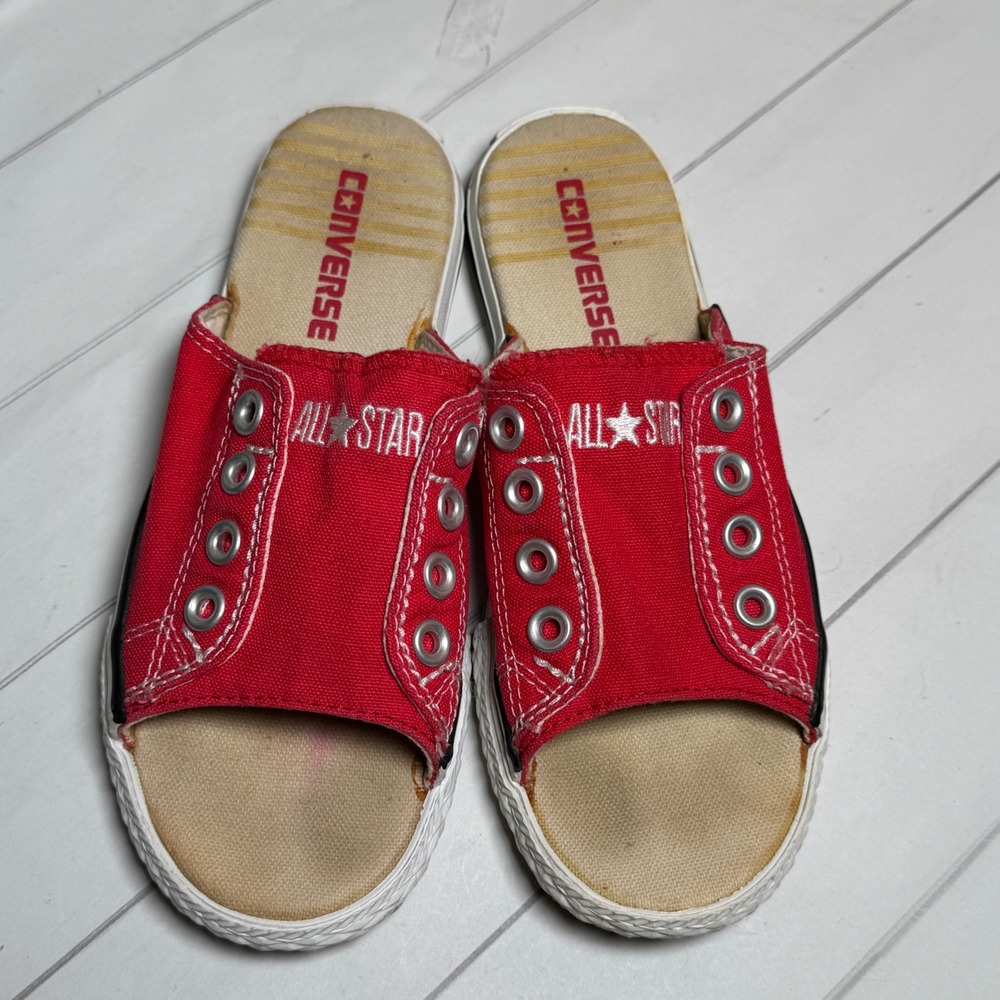 VTG Y2K Converse All Star Chuck Taylor Slides Low Top Mule Sandals Shoes Women 5